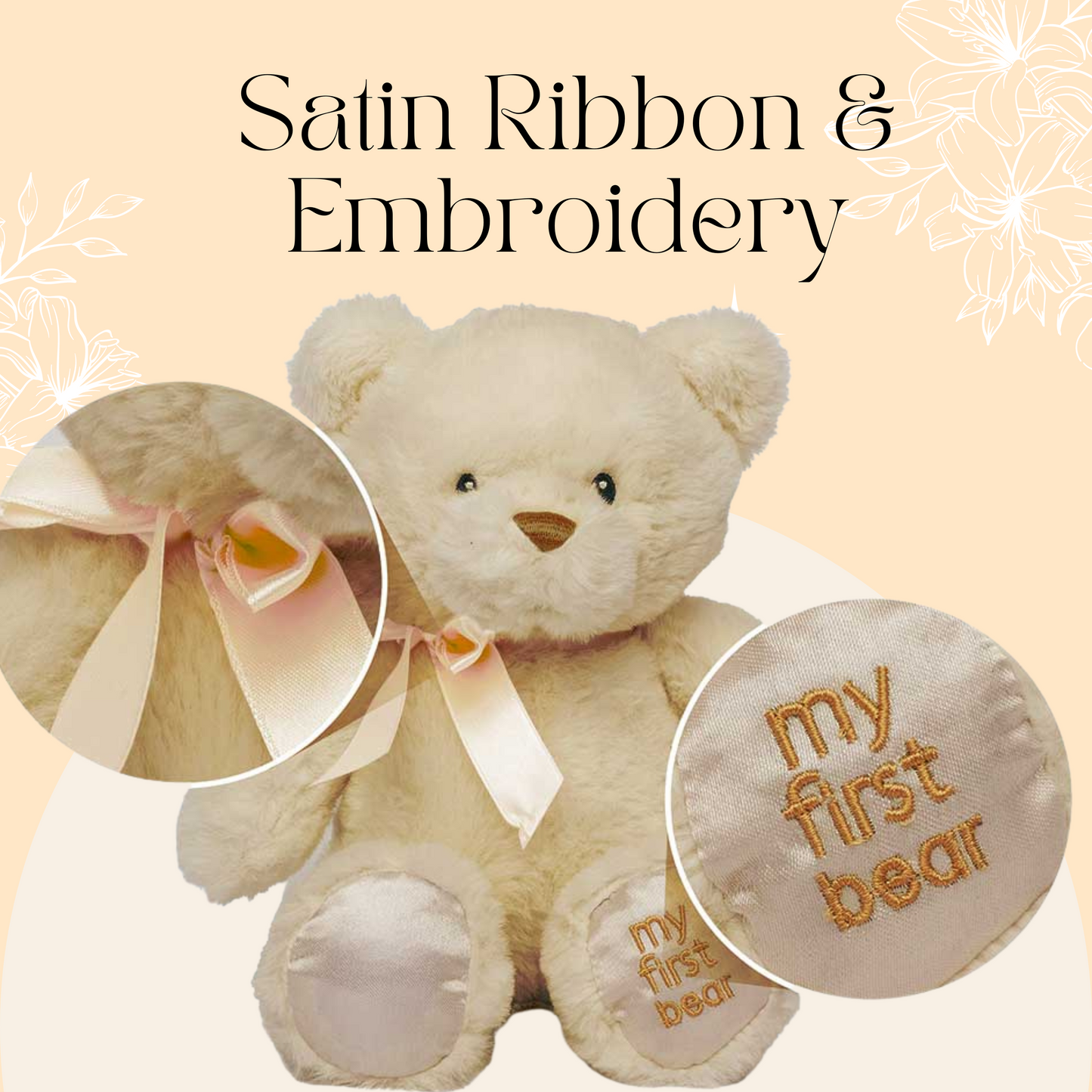 My First Bear 10" Soft Plush Teddy for Newborns & Toddlers by Fine Toyz & More