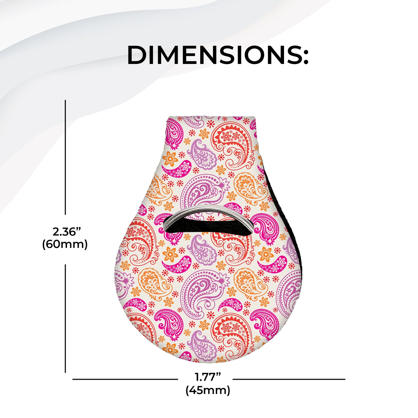 Jolitee Neoprene AirTag Compatible Case Keychain – Durable & Stylish Holder with Secure Ring and Clip, Compatible with Apple AirTag (Paisley Floral)