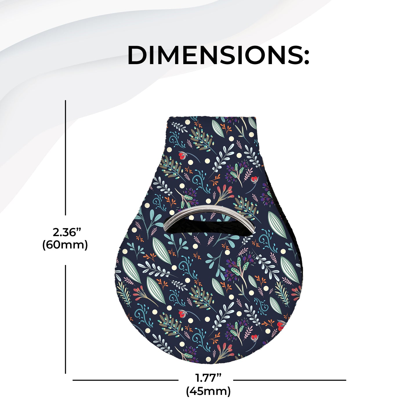 Jolitee Neoprene AirTag Compatible Case Keychain – Durable & Stylish Holder with Secure Ring and Clip, Compatible with Apple AirTag (Whimsical Botanical Pattern)