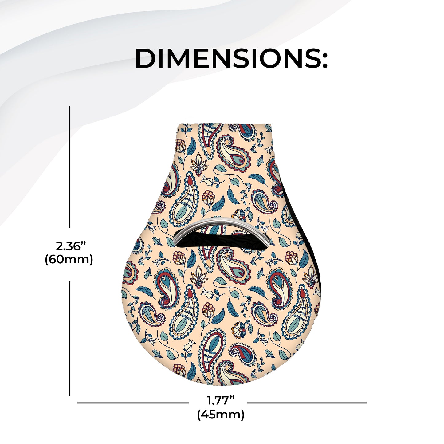 Jolitee Neoprene AirTag Compatible Case Keychain – Durable & Stylish Holder with Secure Ring and Clip, Compatible with Apple AirTag (Boho Paisley)