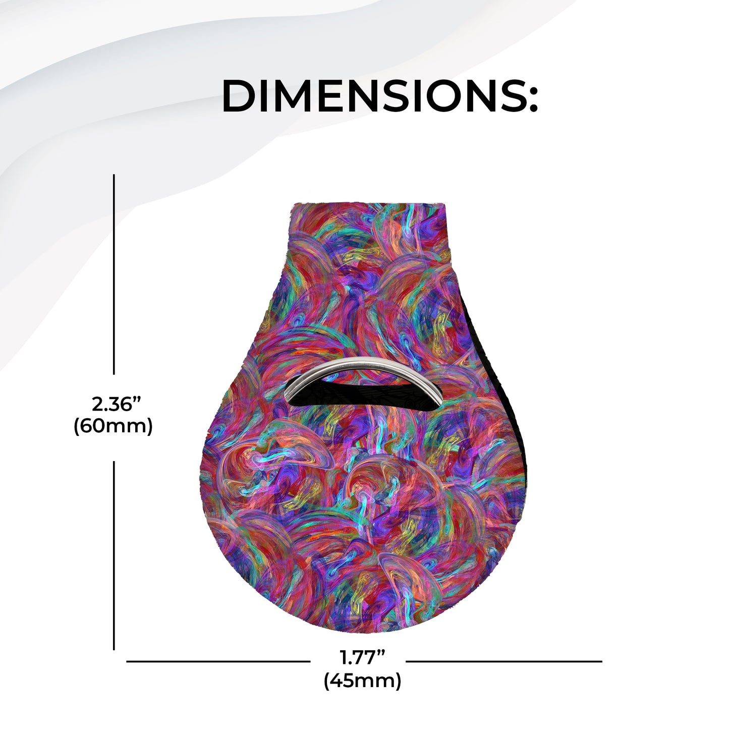 Jolitee Neoprene AirTag Compatible Case Keychain – Durable & Stylish Holder with Secure Ring and Clip, Compatible with Apple AirTag (Abstract Swirl Pattern)