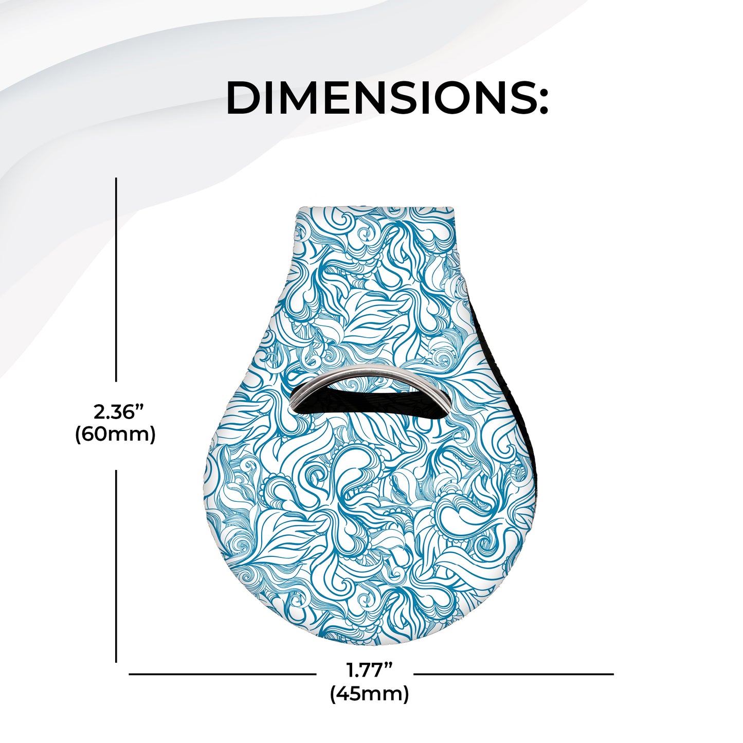 Jolitee Neoprene AirTag Compatible Case Keychain – Durable & Stylish Holder with Secure Ring and Clip, Compatible with Apple AirTag (Abstract Blue Leaves)