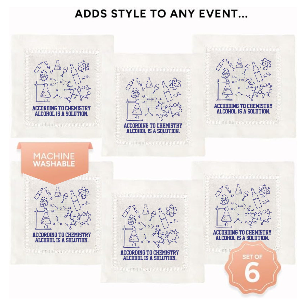 According to Chemistry Hemstitch Napkins