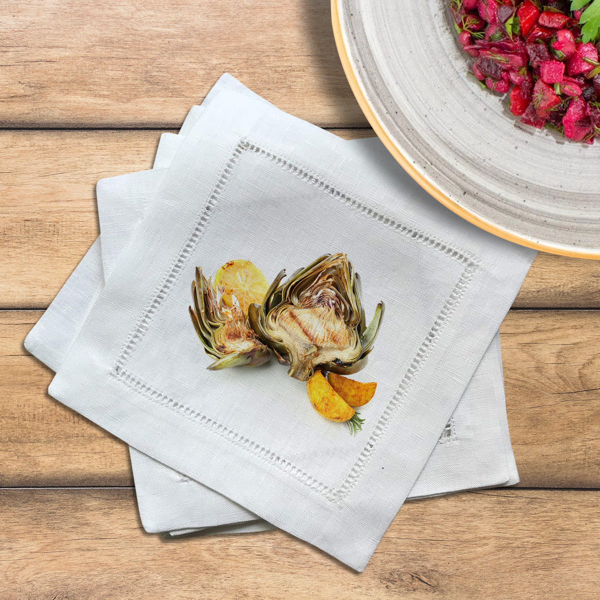Artichoke Hemstitch Napkins