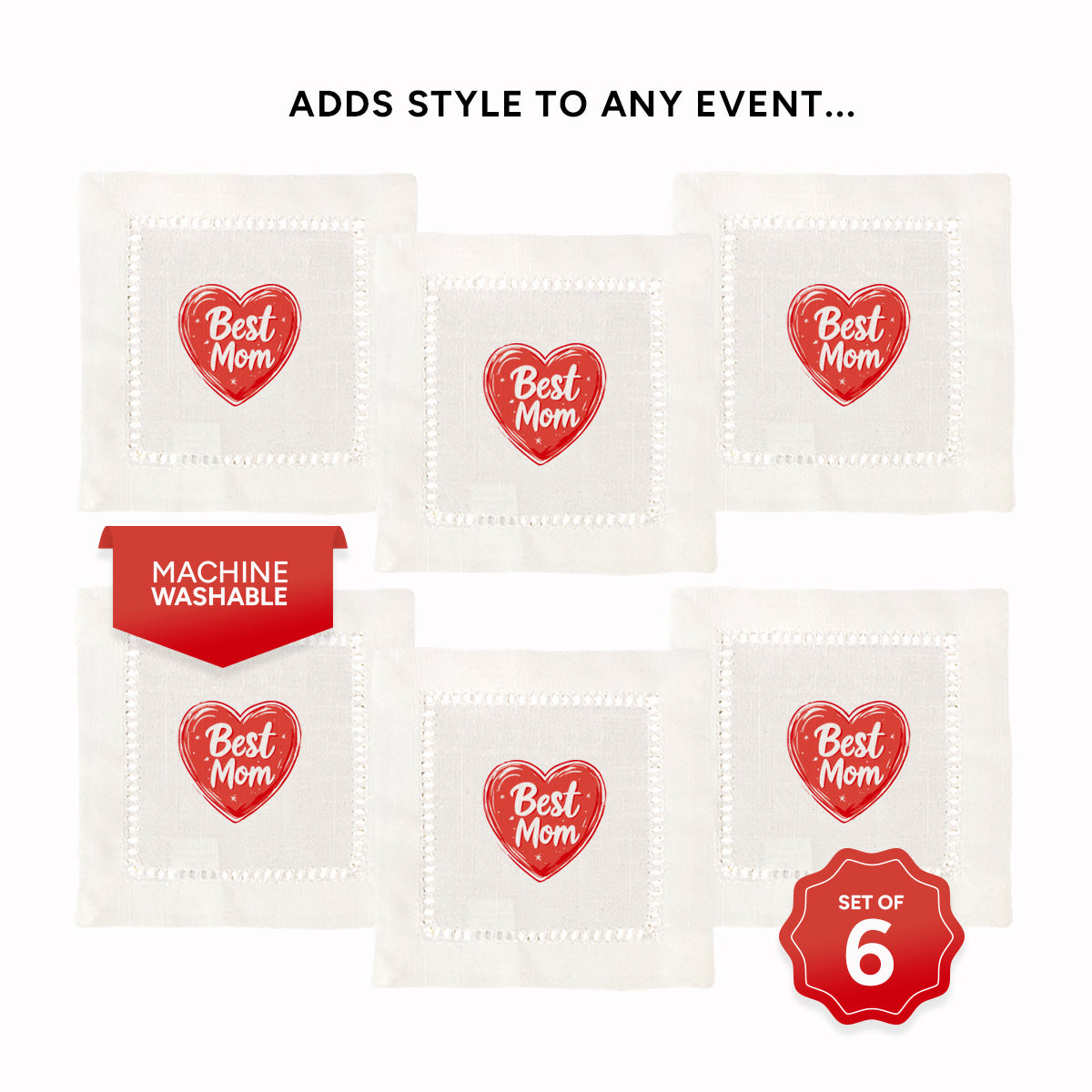 Best Mom Hemstitch Napkins