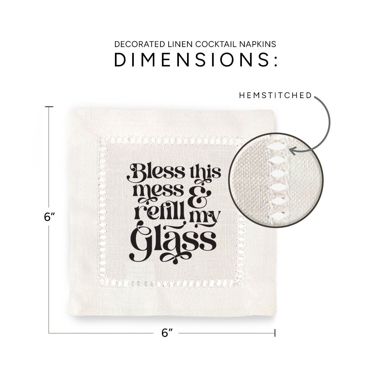 Bless This Mess Hemstitch Napkins