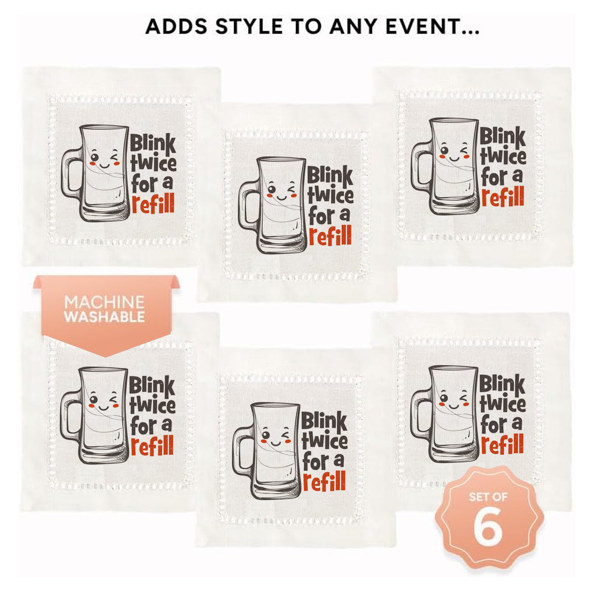 Blink Twice Hemstitch Napkins