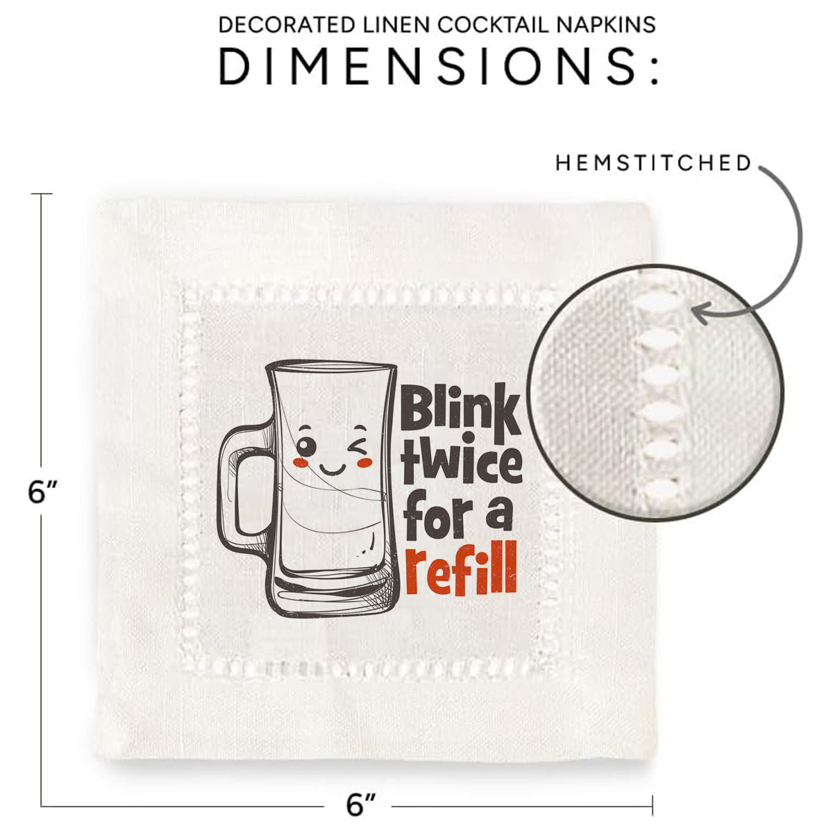 Blink Twice Hemstitch Napkins