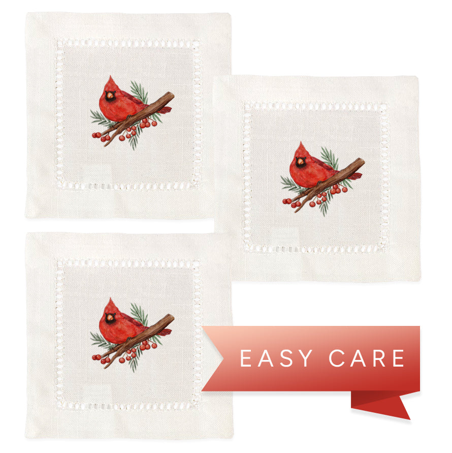 Cardinals Hemstitch Napkins