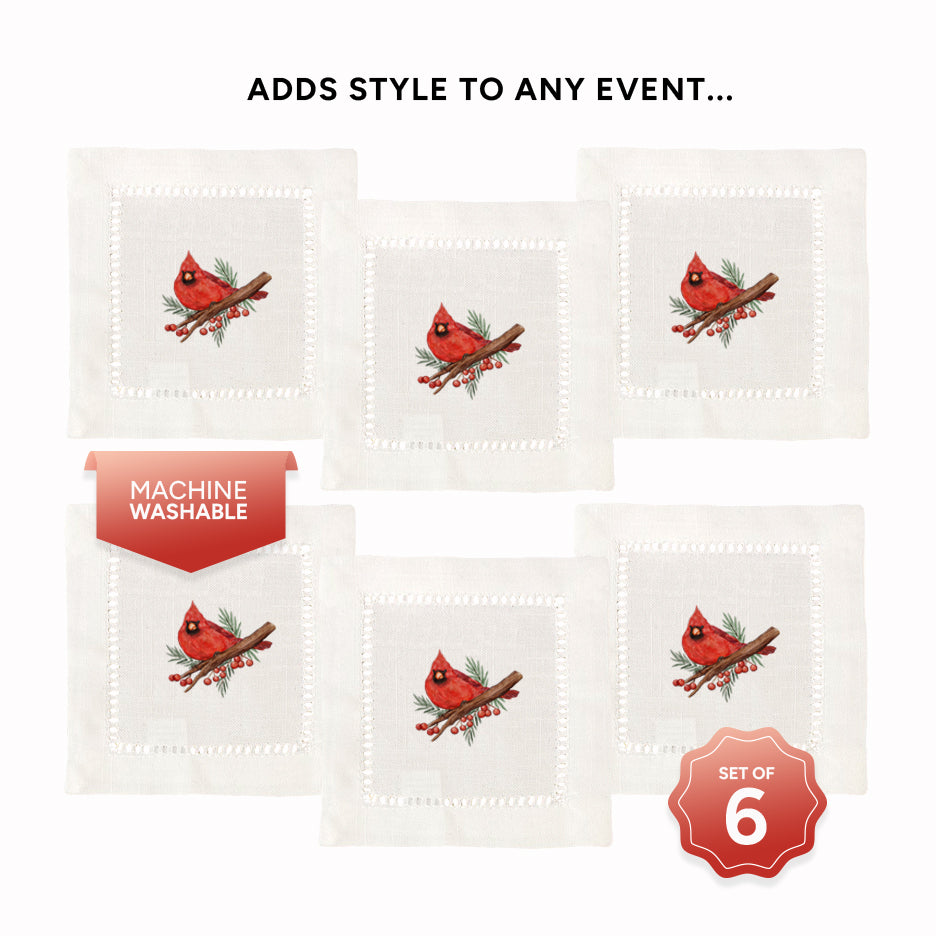 Cardinals Hemstitch Napkins