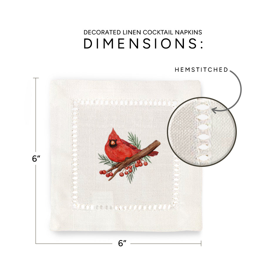 Cardinals Hemstitch Napkins