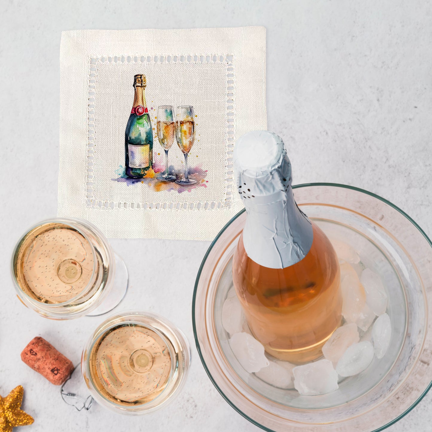 Champagne Hemstitch Napkins