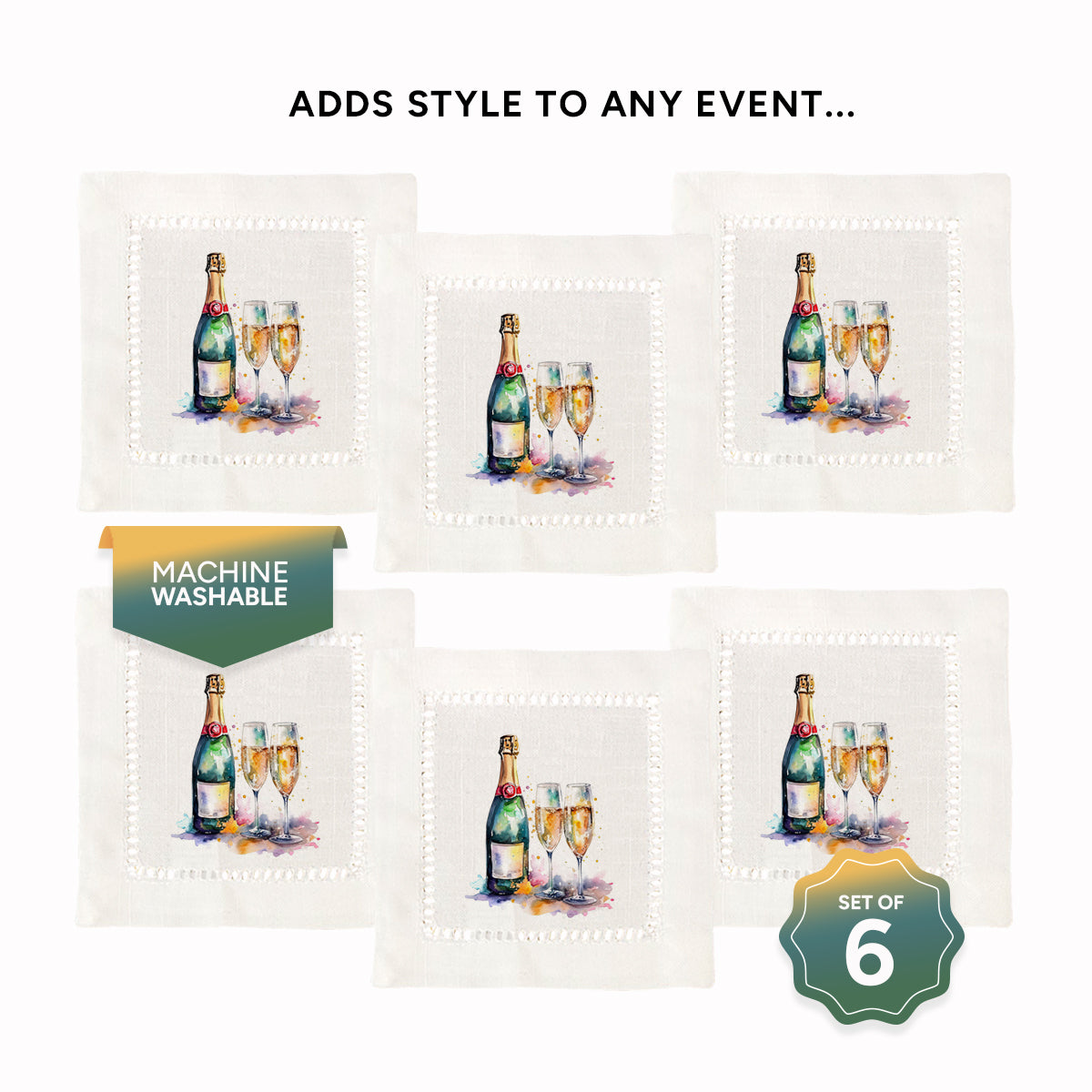 Champagne Hemstitch Napkins
