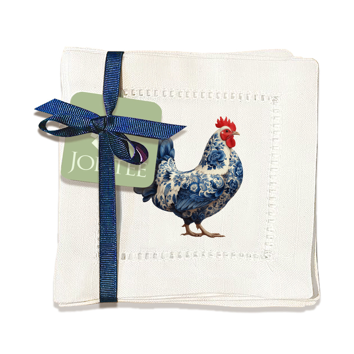 Chinoiserie Chicken Hemstitch Napkins