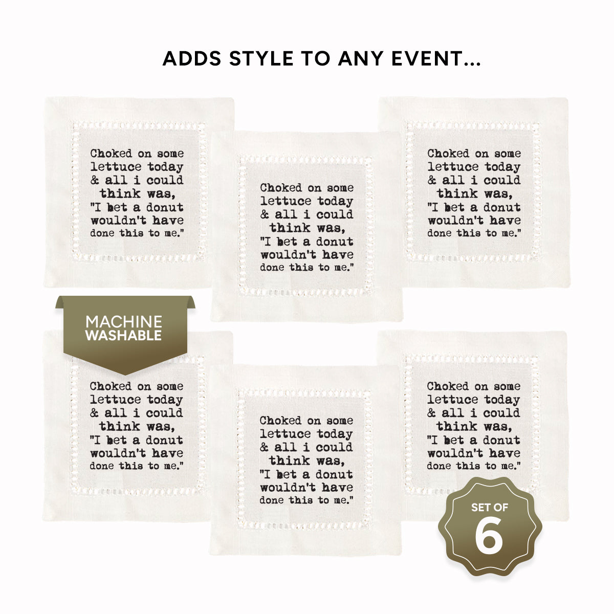 Choke on Lettuce Hemstitch Napkins