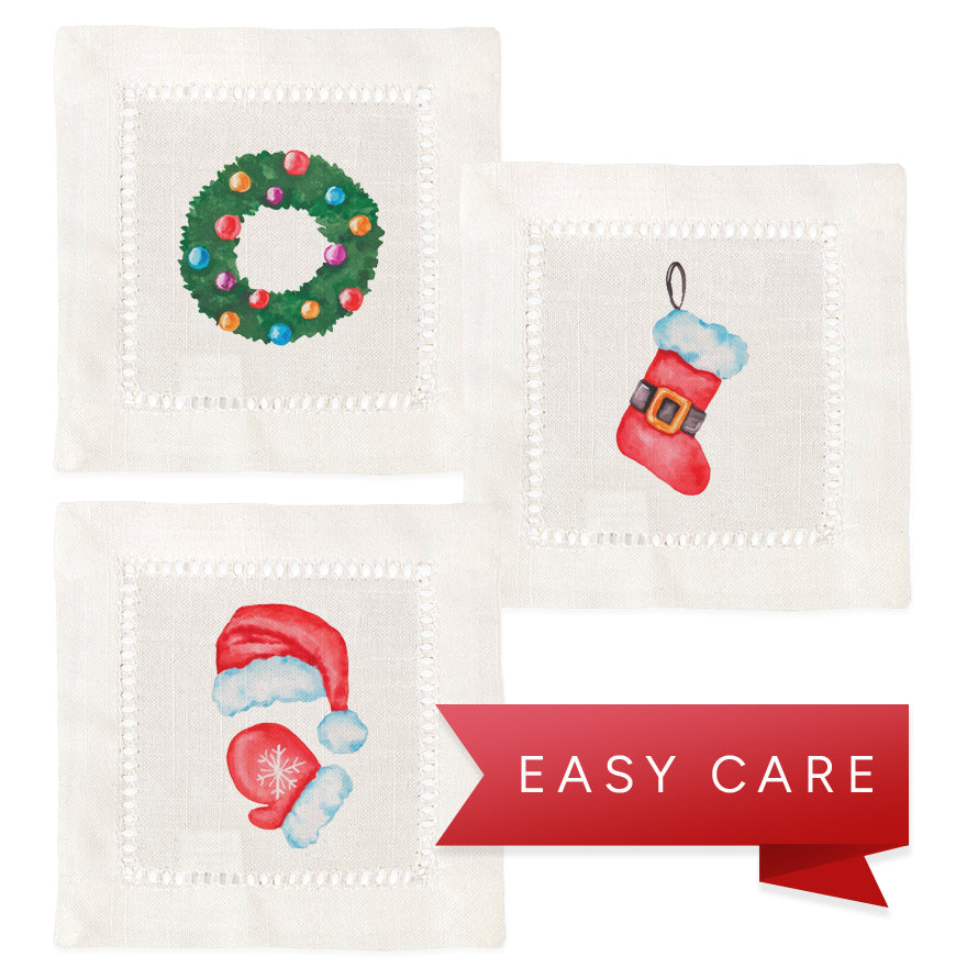 Christmas Hemstitch Napkins
