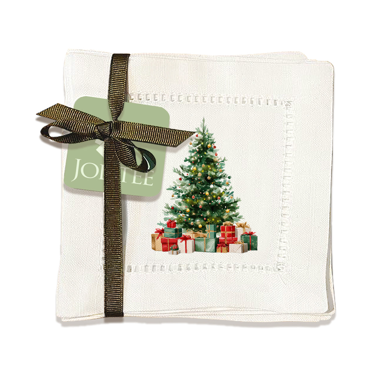 Christmas Tree Hemstitch Napkins