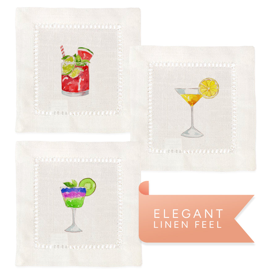 Cocktail Hemstitch Napkins