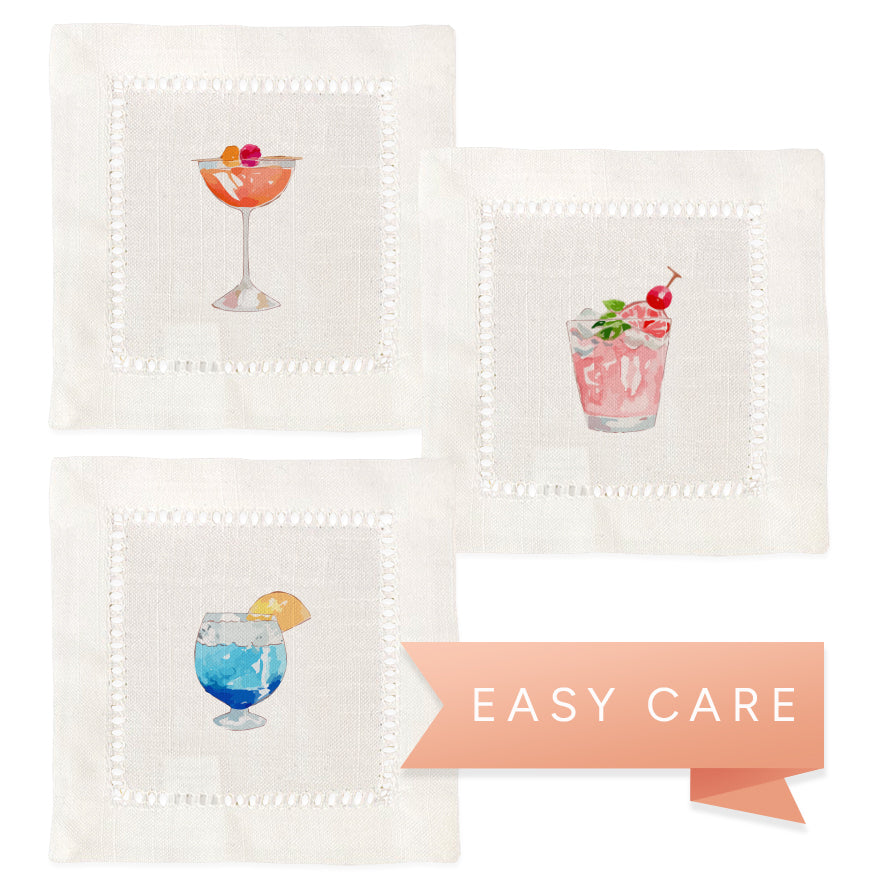 Cocktail Hemstitch Napkins