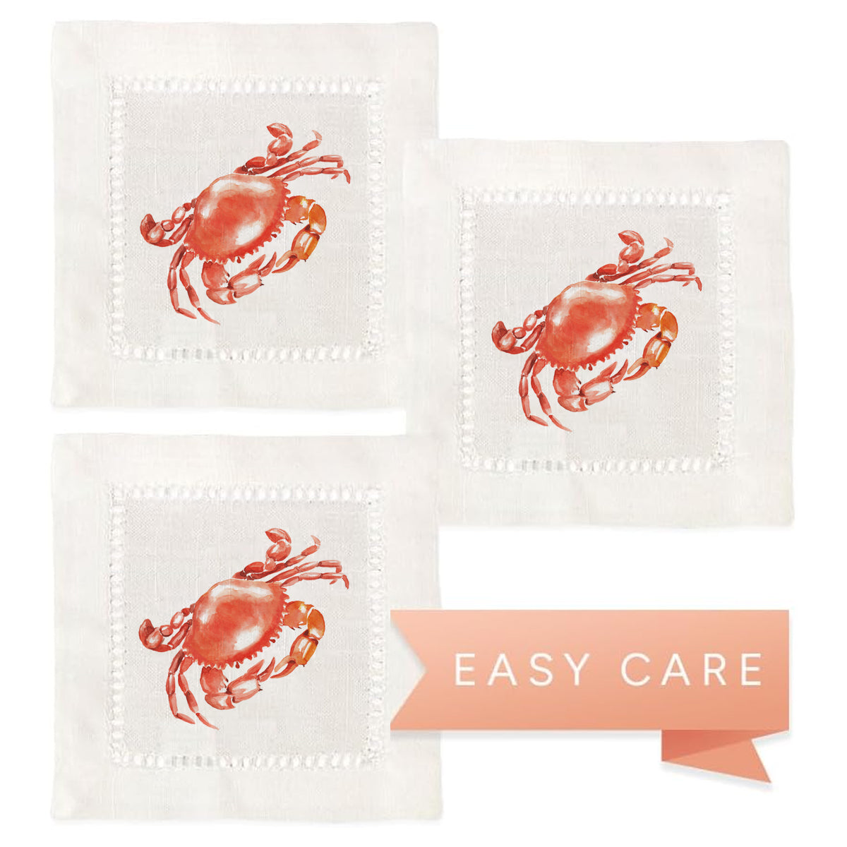Crab Hemstitch Napkins