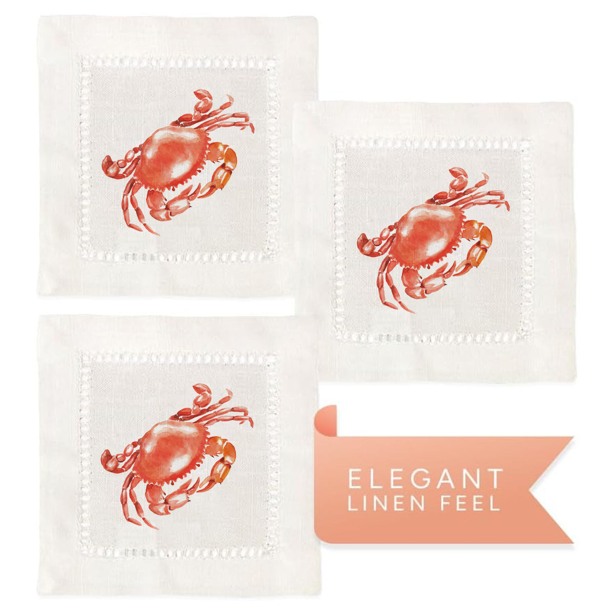 Crab Hemstitch Napkins