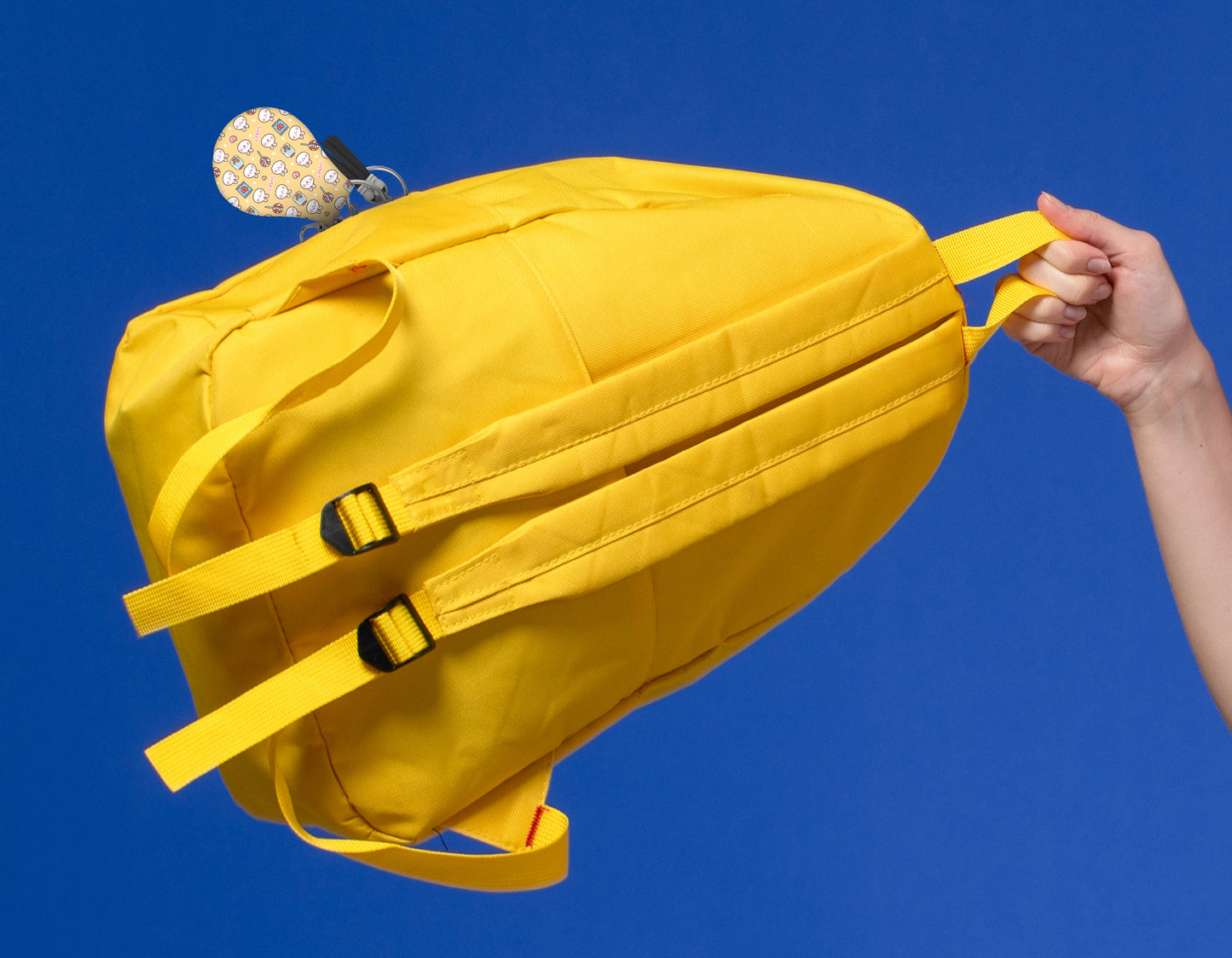 Jolitee Neoprene AirTag Compatible Case Keychain – Durable & Stylish Holder with Secure Ring and Clip, Compatible with Apple AirTag ( Kawaii Bunny & Candy Pattern)