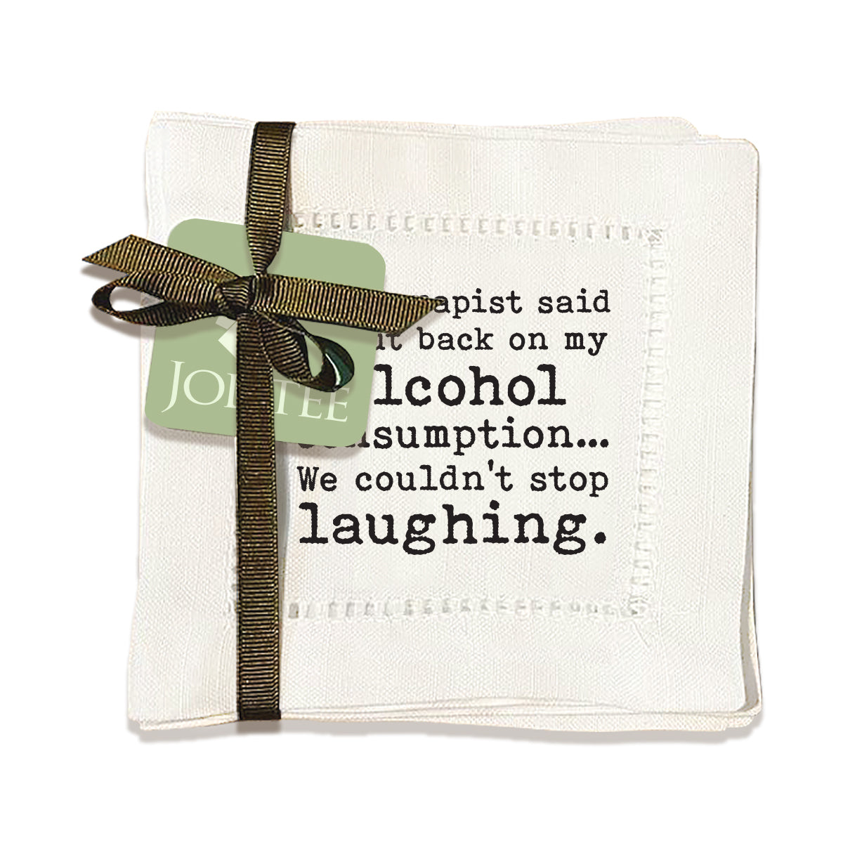 Cut Back on Alcohol Hemstitch Napkins