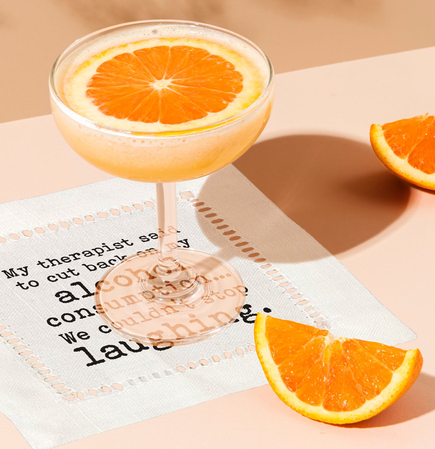 Cut Back on Alcohol Hemstitch Napkins
