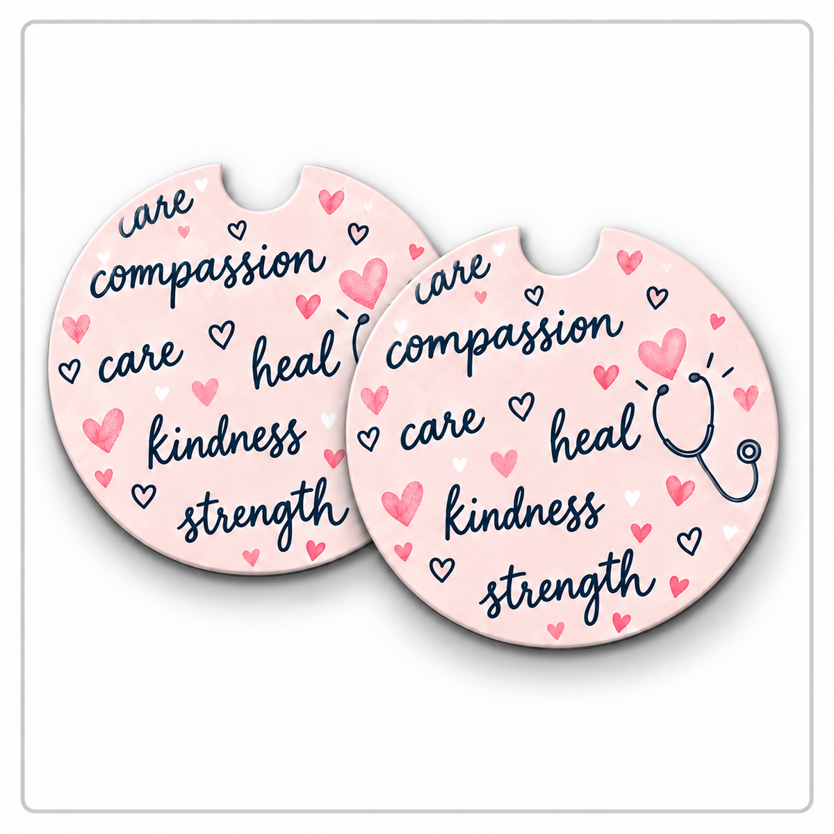 Jolitee Nurse Car Coasters, Absorbent Neoprene Cup Holder