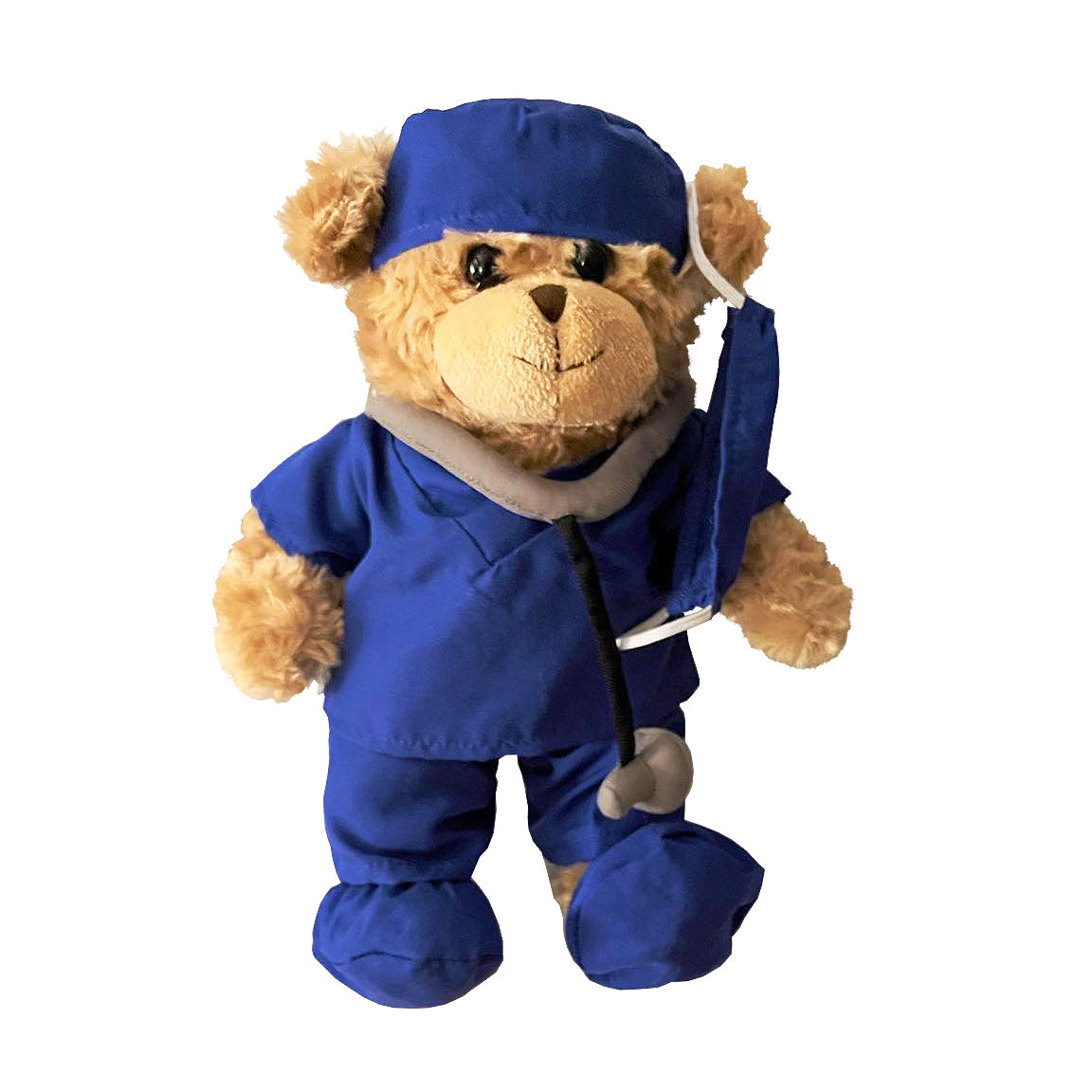 Jolitee Get Well Soon Gifts for Kids, Doctor Stuffed Animal for Boys, Nurse Teddy Bear Plush in Blue Scrub, Speedy Recovery Gifts, Set of 8, 10 inches (Blue)