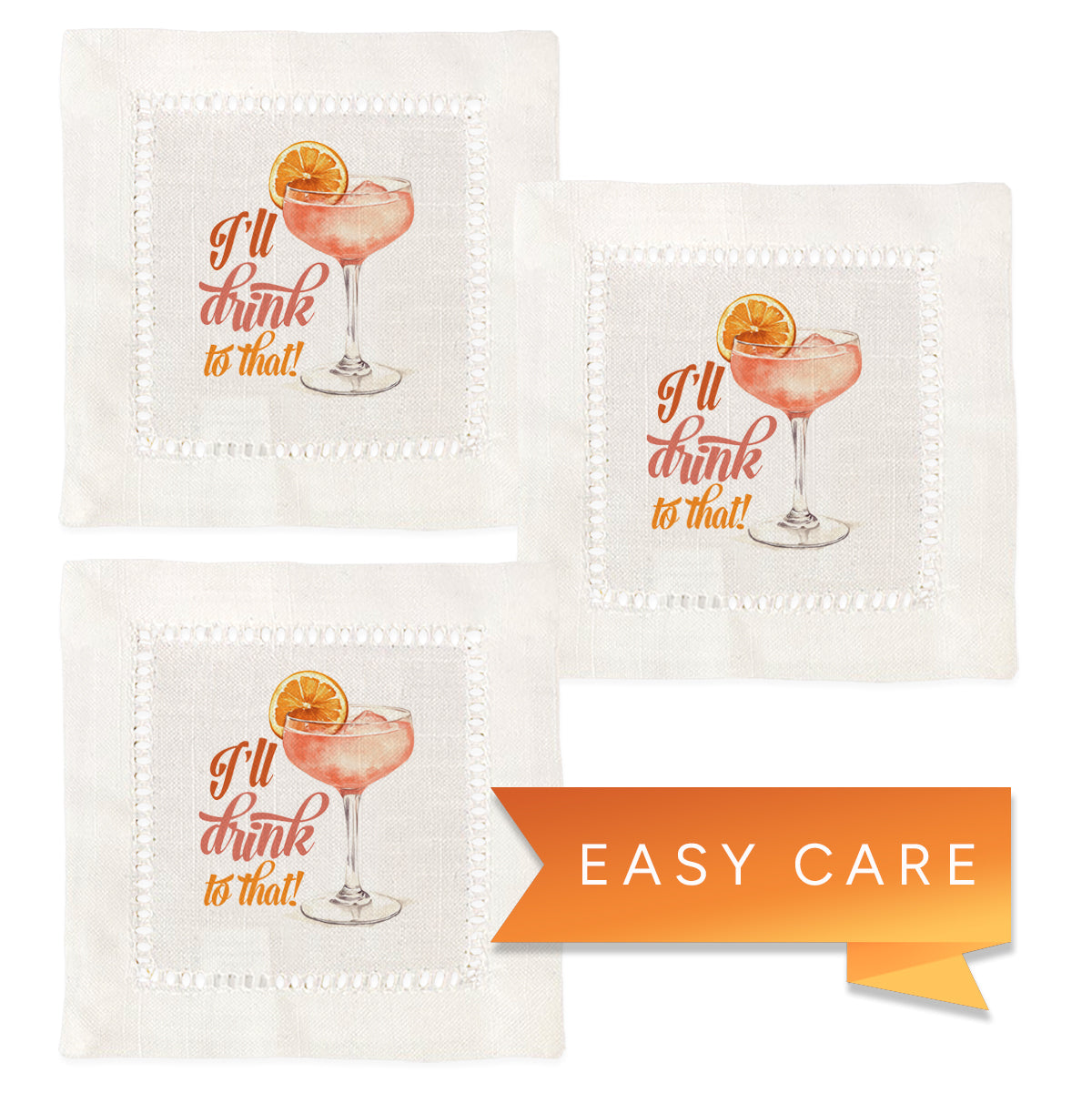 Drink to That Hemstitch Napkins