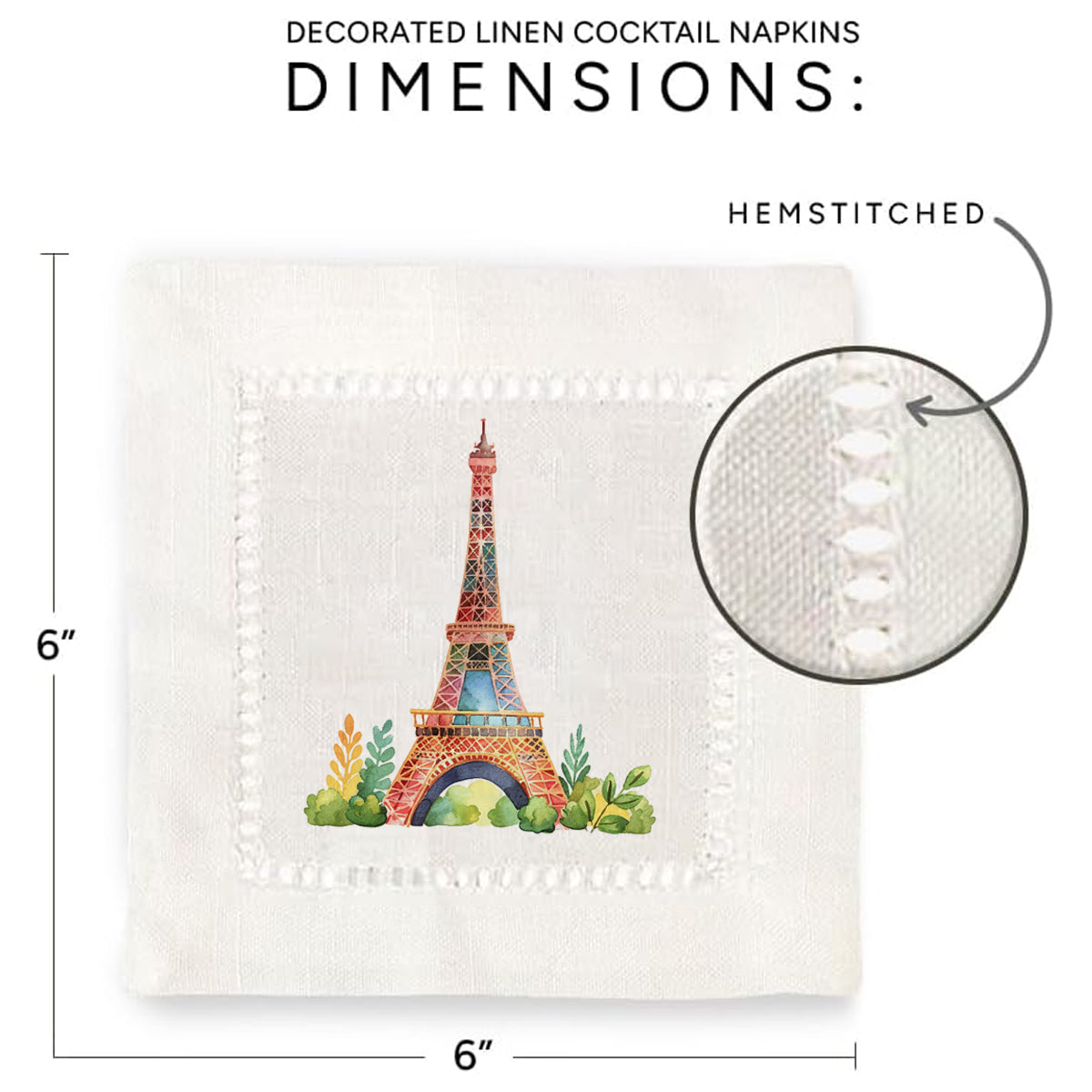 Eiffel Tower Hemstitch Napkins