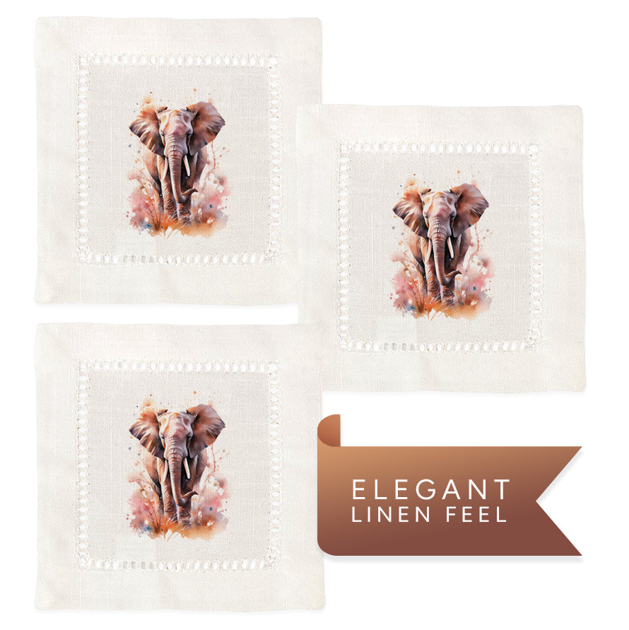 Elephant Hemstitch Napkins