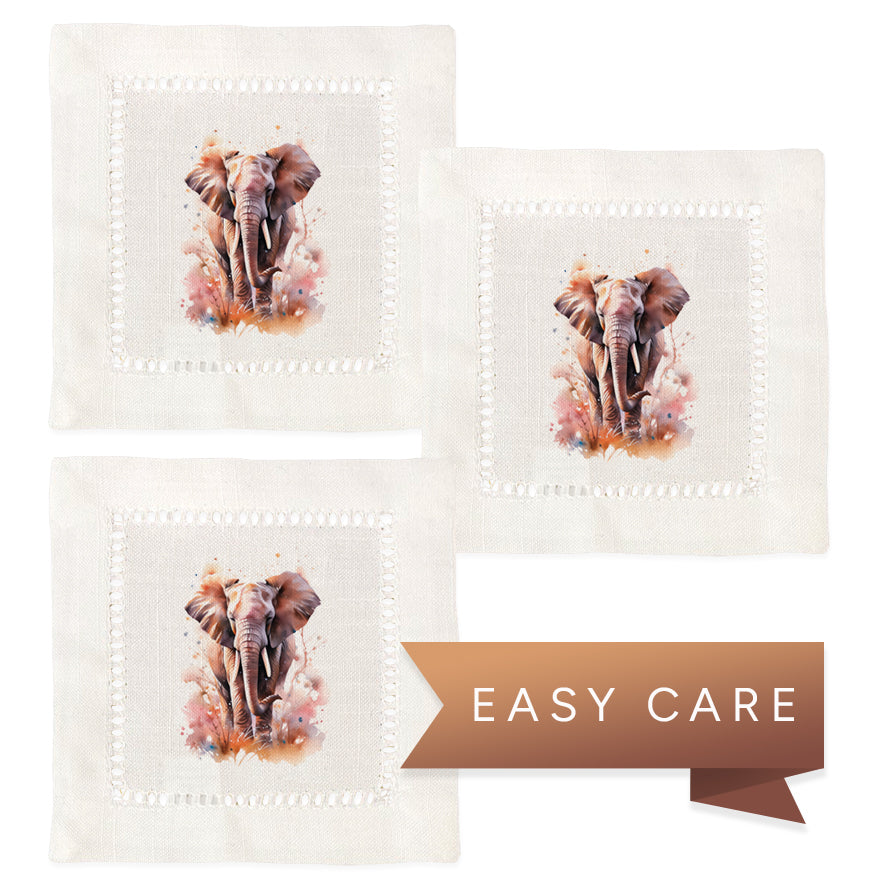 Elephant Hemstitch Napkins