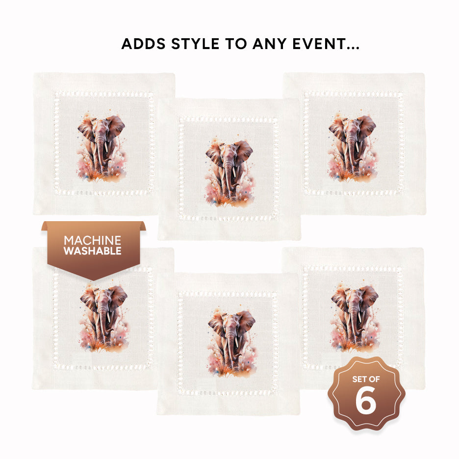 Elephant Hemstitch Napkins