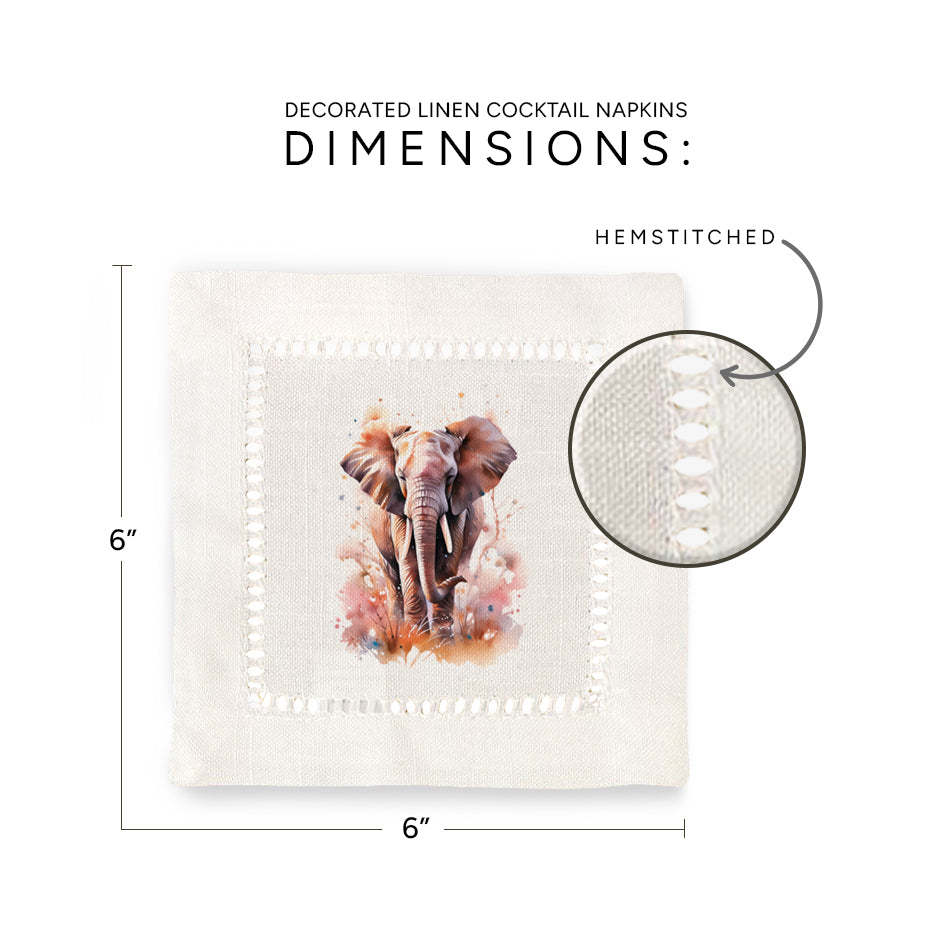 Elephant Hemstitch Napkins