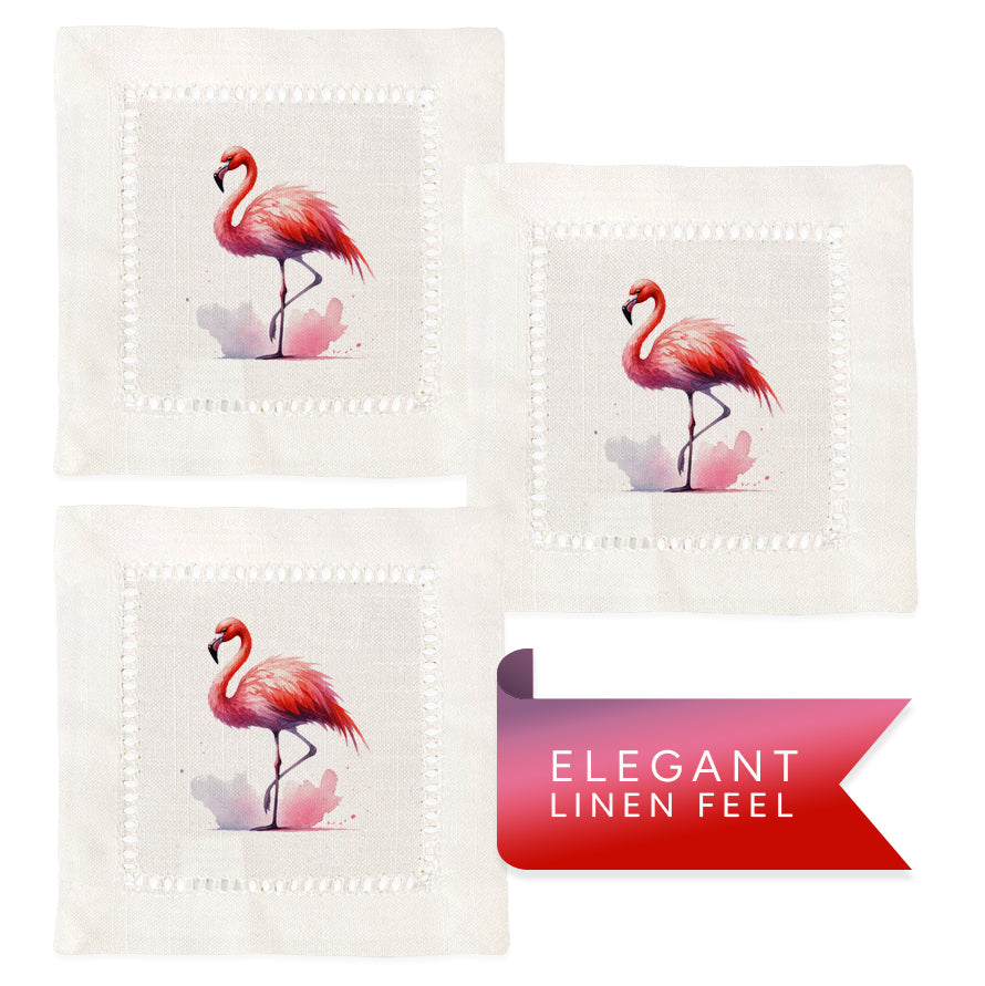 Flamingo Hemstitch Napkins