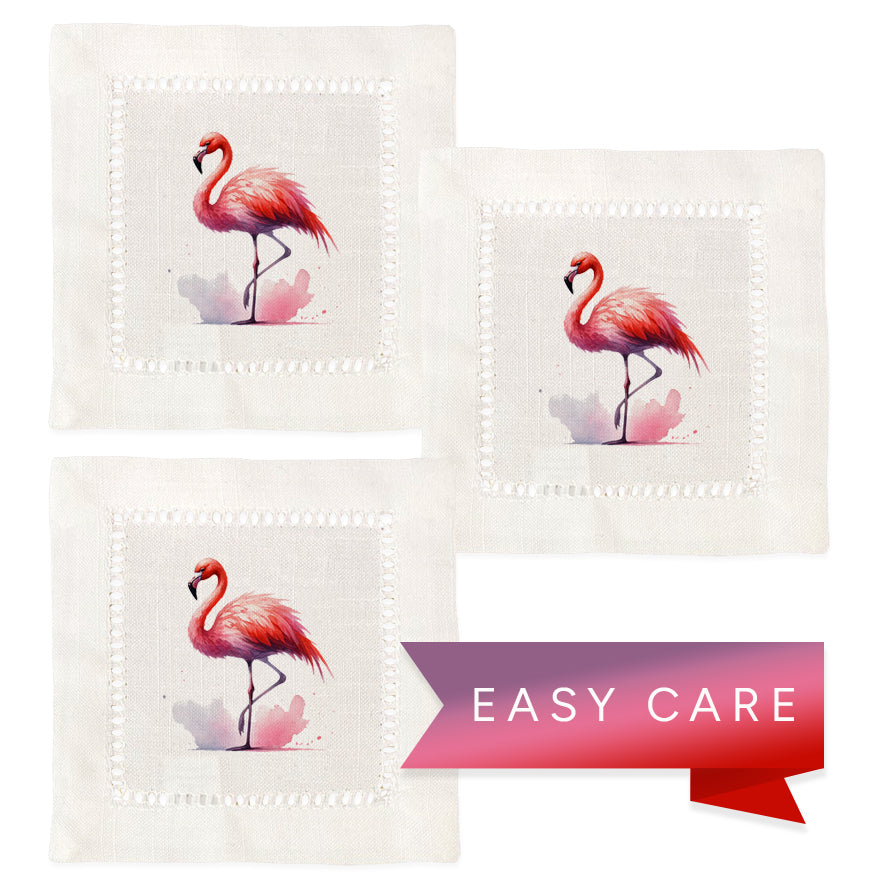 Flamingo Hemstitch Napkins