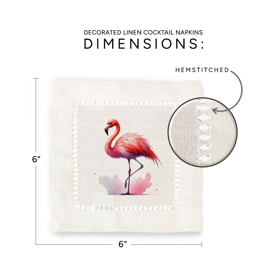 Flamingo Hemstitch Napkins