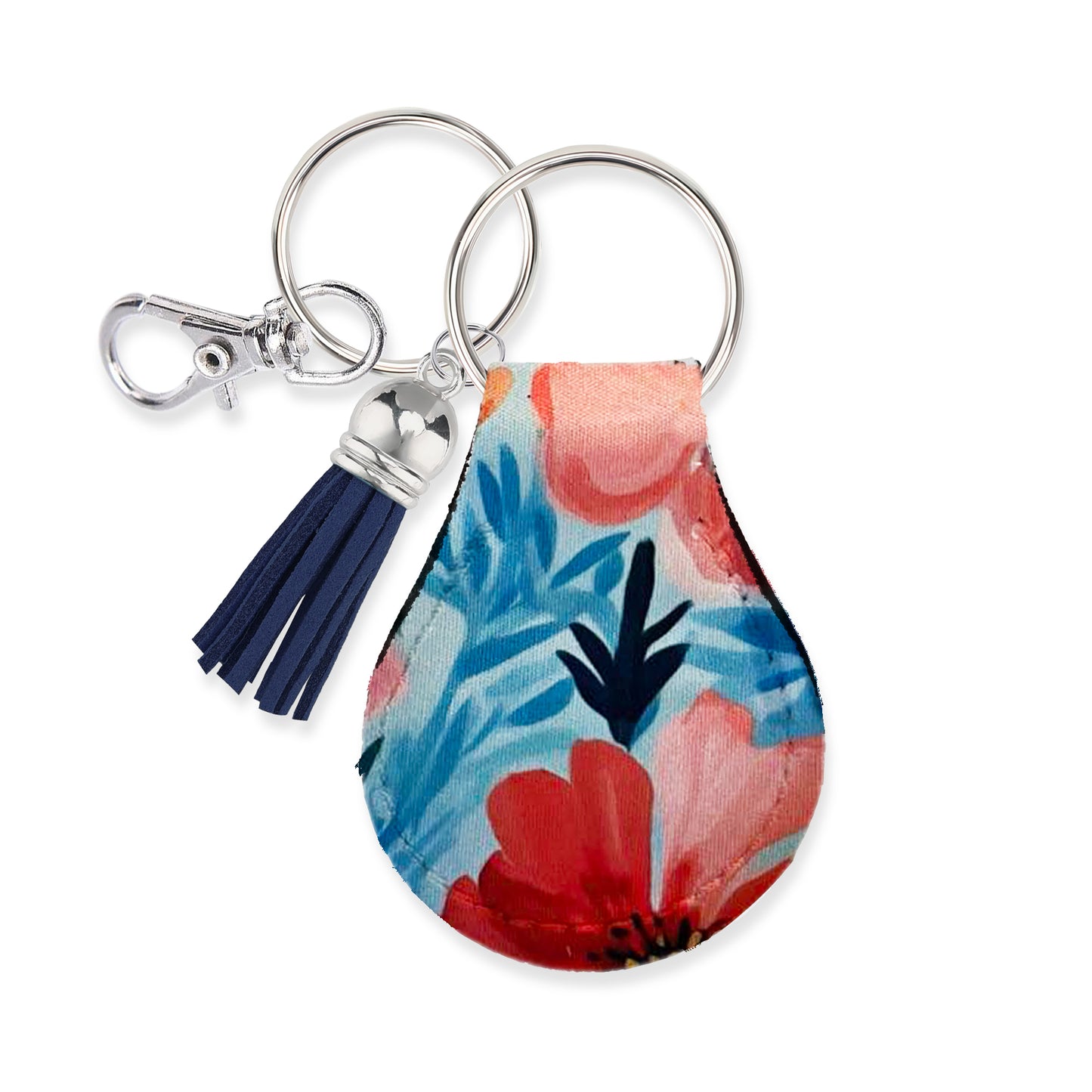 Jolitee Neoprene AirTag Compatible Case Keychain – Durable & Stylish Holder with Secure Ring and Clip, Compatible with Apple AirTag (Colorful Flowers)