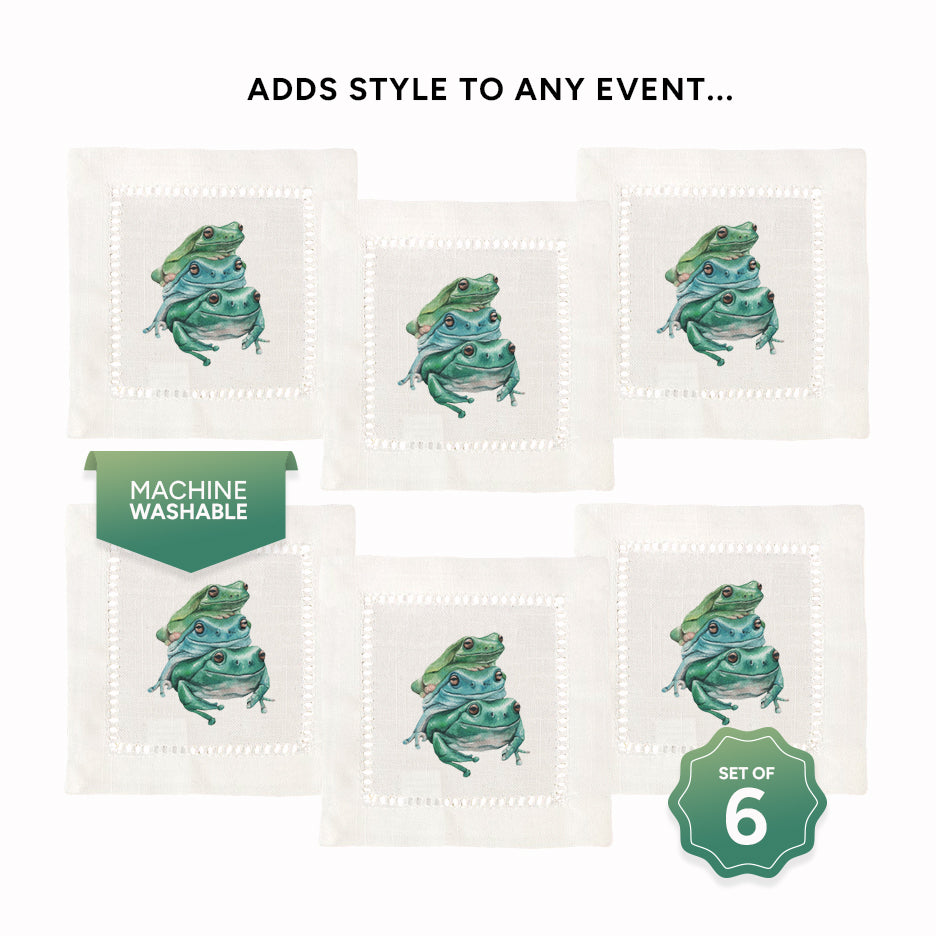 Three Frogs Hemstitch Napkins