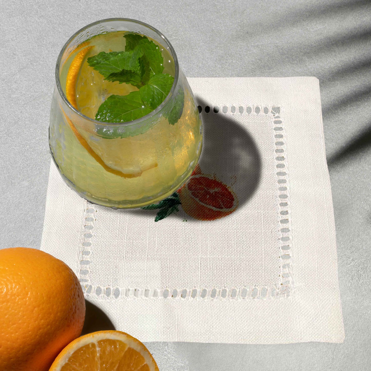Watercolor Fruit Hemstitch Napkins
