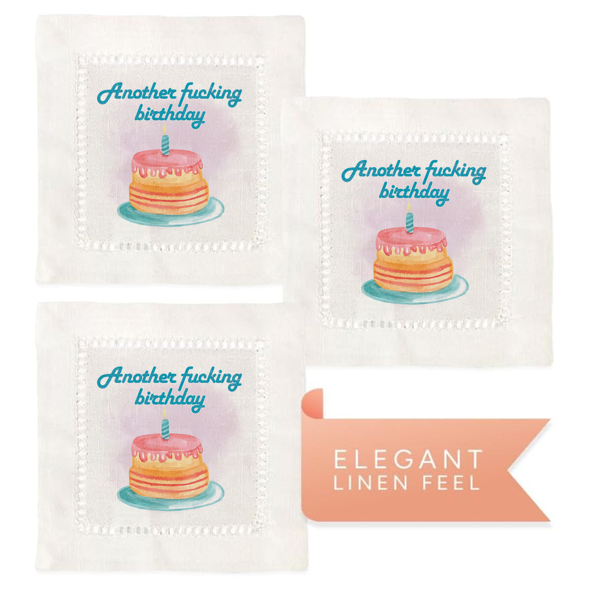 Fucking Birthday Hemstitch Napkins