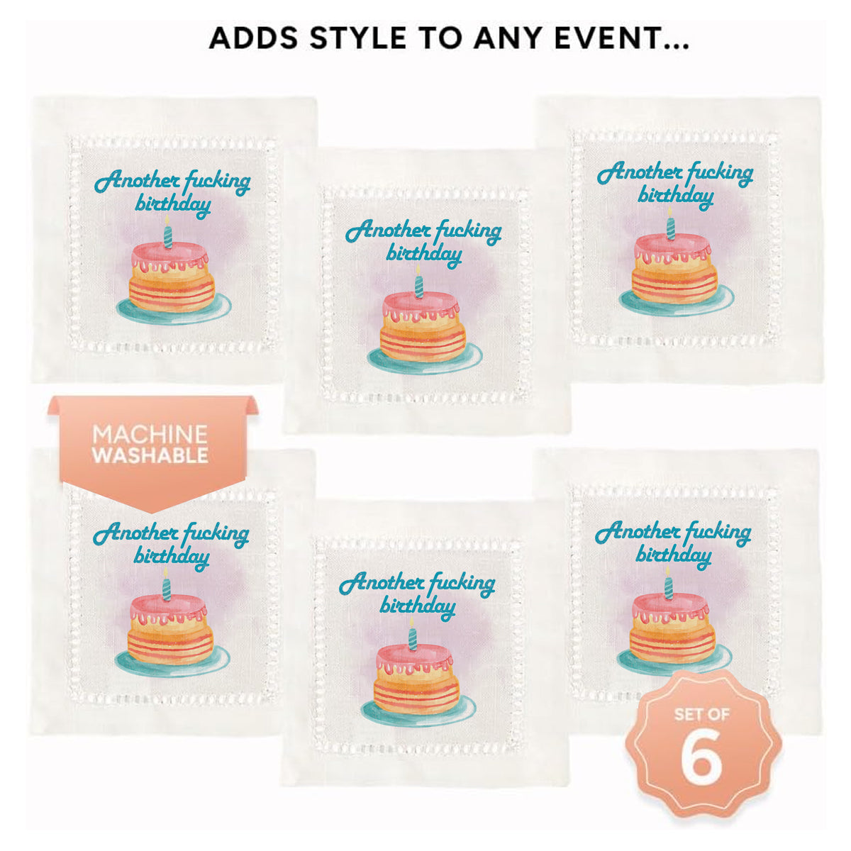 Fucking Birthday Hemstitch Napkins