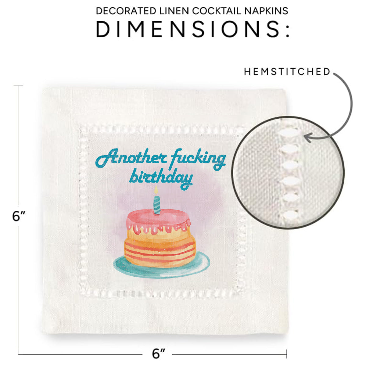 Fucking Birthday Hemstitch Napkins