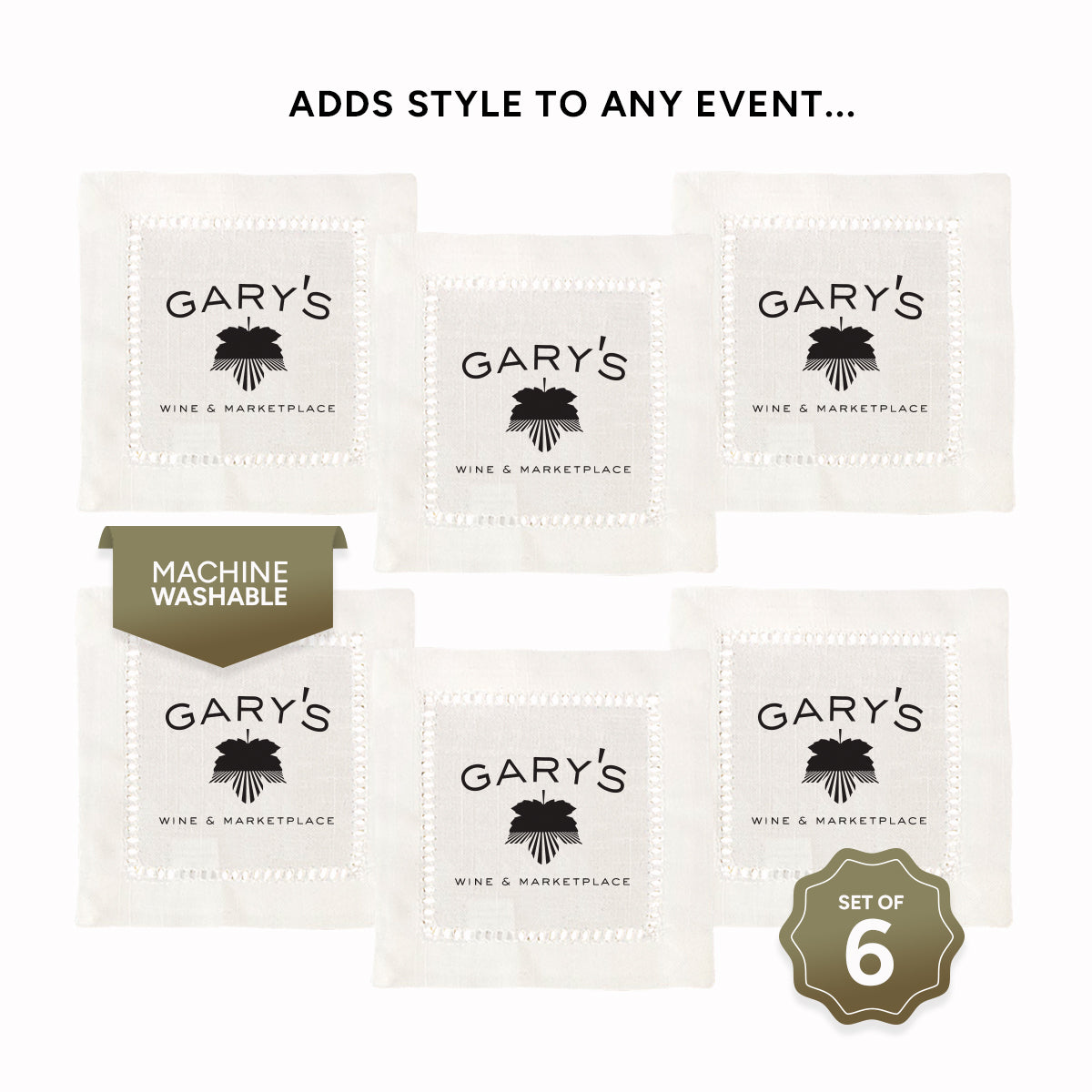 Gary's Wine Hemstitch Napkins