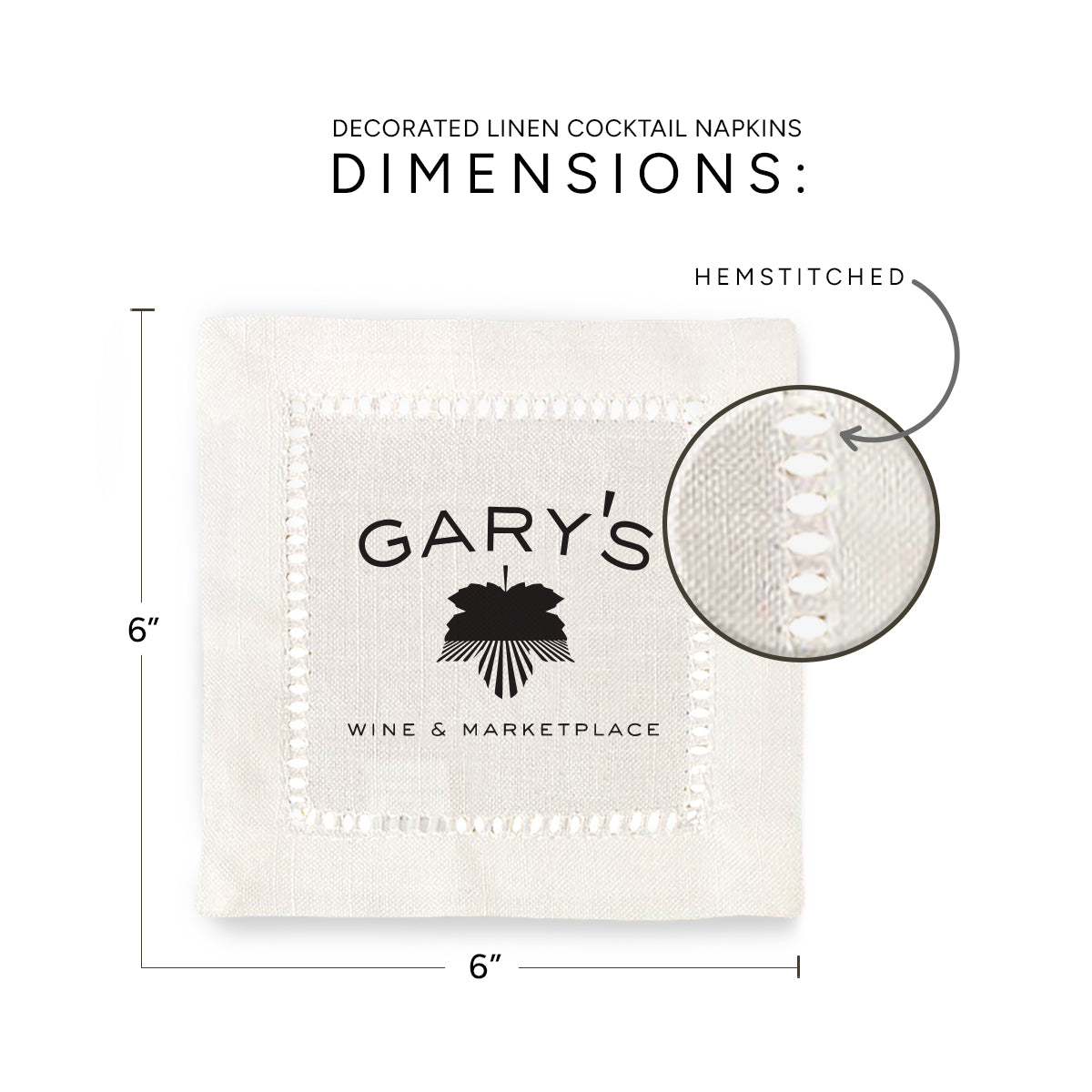 Gary's Wine Hemstitch Napkins