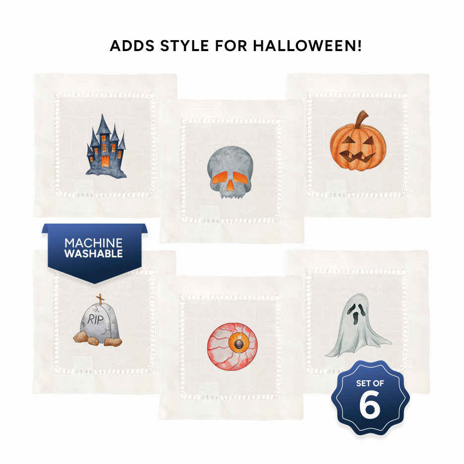 Halloween Hemstitch Napkins