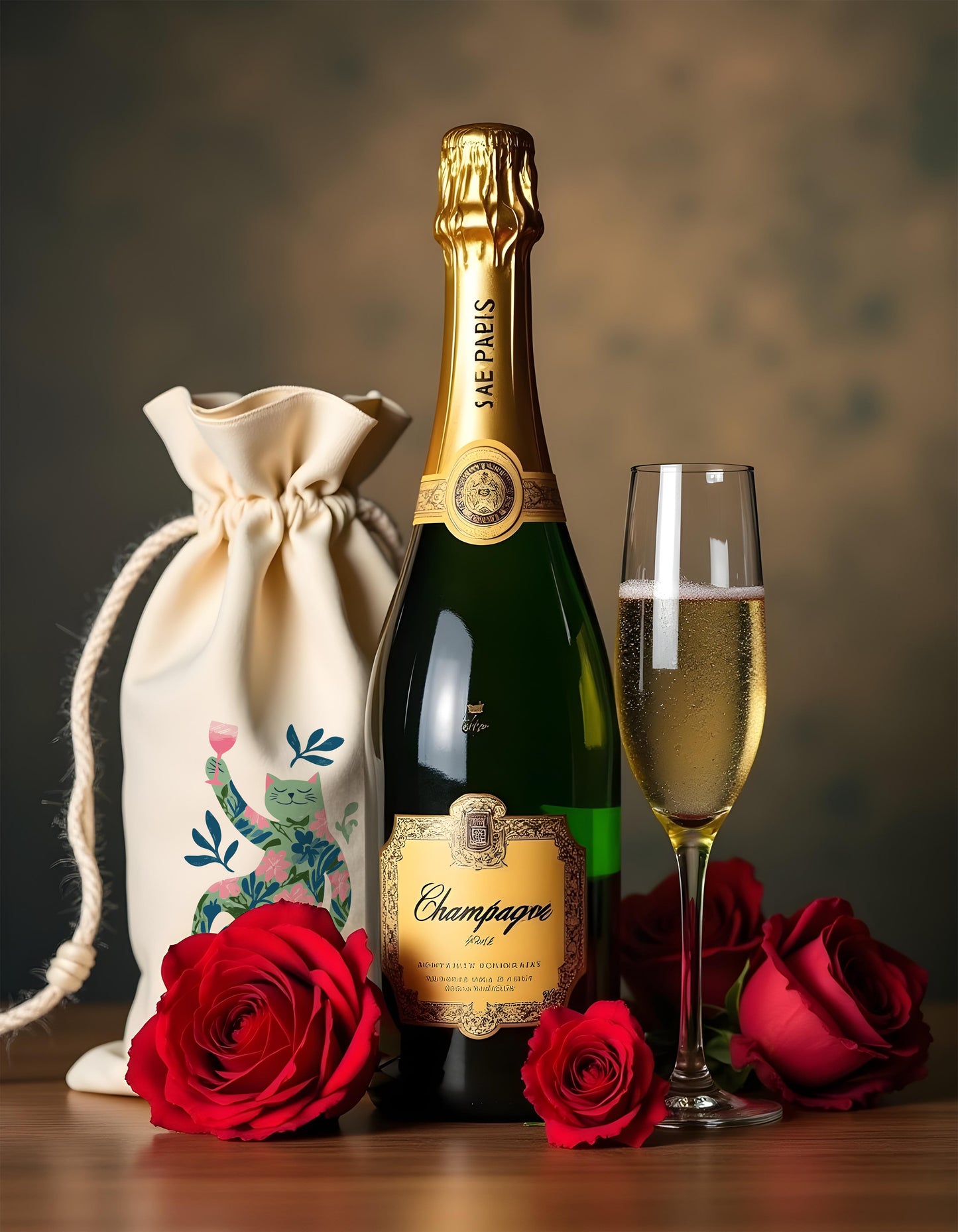 Bottle Bags - Happy Cat