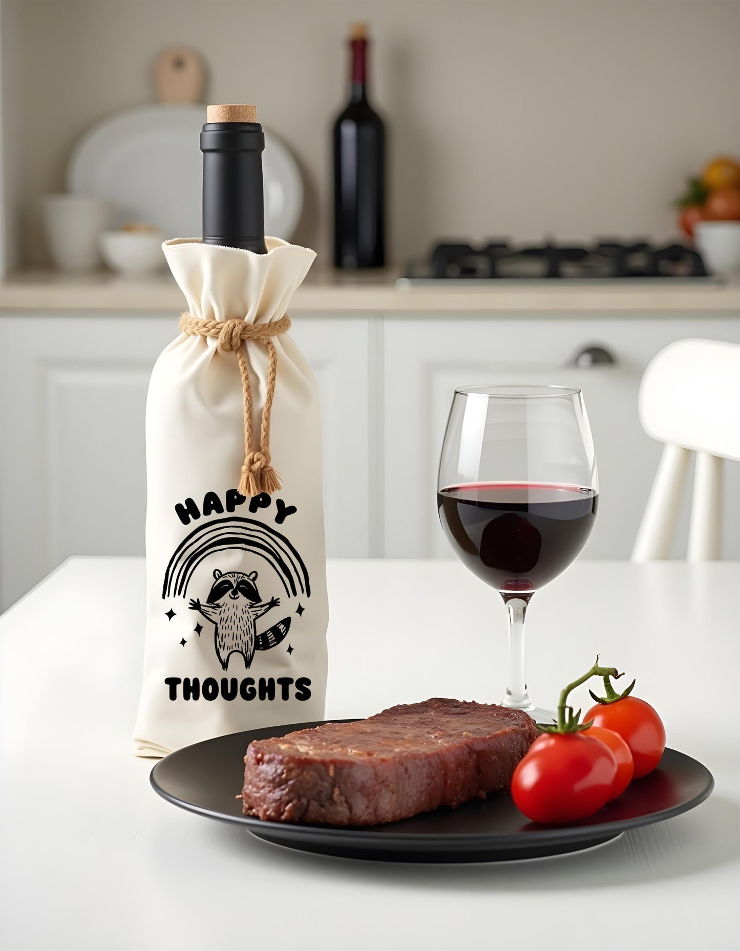 Bottle Bags - Happy Thoughts